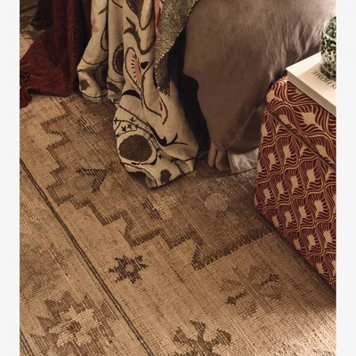 OKA OKA, Tiarah Rug - Natural/Olive, Rugs, Jute