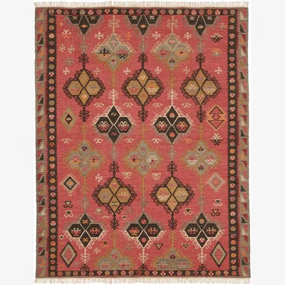 OKA OKA, Farva Rug - Crimson, Rugs, Cotton/Wool, Persian/Rustic