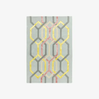 Olivia's Asiatic Carpets Matrix Hand Tufted Rug Hexagon Silver - 160 x 230cm