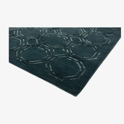 Olivia's Asiatic Carpets Nexus Hand Tufted Rug Octagon Petrol - 160 x 230cm