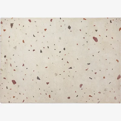 Olivia's Broste Copenhagen Terrazzo Spot Rug Light Grey and Red