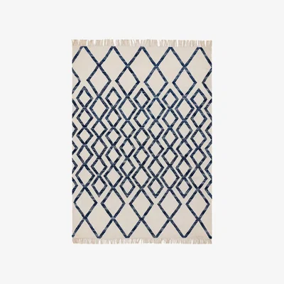 Olivia's Asiatic Carpets Hackney Hand Woven Rug Diamond Blue - 120 x 170cm