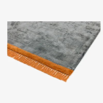 Olivia's Asiatic Carpets Elgin Hand Woven Rug Grey/ Orange Border - 200 x 290cm