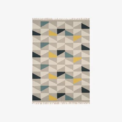 Olivia's Asiatic Carpets Hackney Hand Woven Rug Geo Mustard - 160 x 230cm