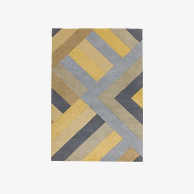 Olivia's Asiatic Carpets Reef Handtufted Rug Big Zig Ochre Grey - 120 x 170cm