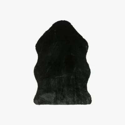 Olivia's Asiatic Carpets Willow faux Fur knitted Rug Black - 60 x 90cm