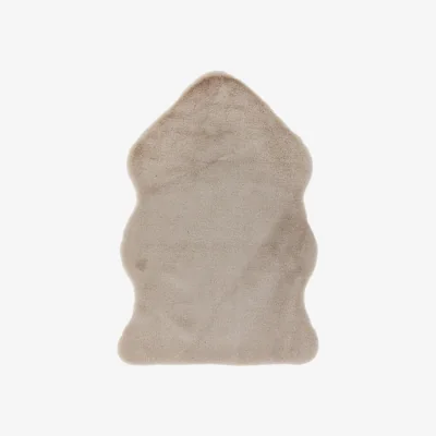 Olivia's Asiatic Carpets Willow faux Fur knitted Rug Taupe - 60 x 180cm