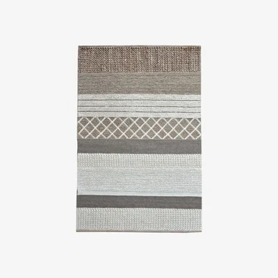Olivia's Libra Labrede Hand Woven Pit Loom Charcoal & Ivory Hemp Rug