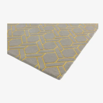 Olivia's Asiatic Carpets Nexus Hand Tufted Rug Fine Lines Silver/Yellow - 200 x 290cm