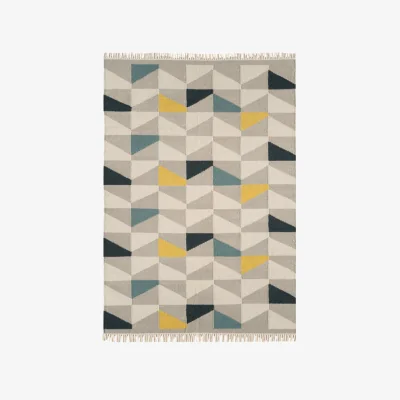 Olivia's Asiatic Carpets Hackney Hand Woven Rug Geo Mustard - 120 x 170cm