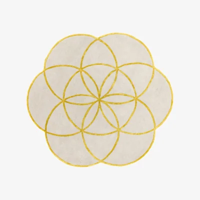 Olivia's Asiatic Carpets Lotus Hand Tufted Rug Gold - 200 x 200cm