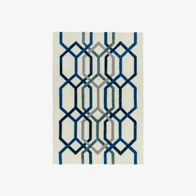 Olivia's Asiatic Carpets Matrix Hand Tufted Rug Hexagon White - 120 x 170cm