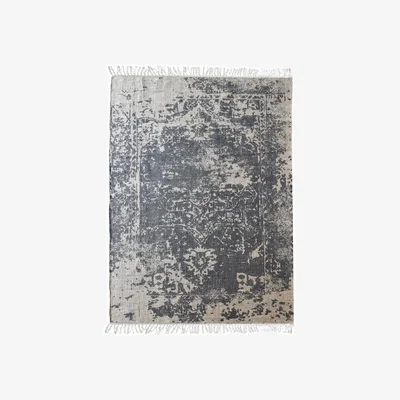 Olivia's Libra Urban Botanic Collection - Hannut Hand Woven Pit Loom Grey & Natural Hemp Rug