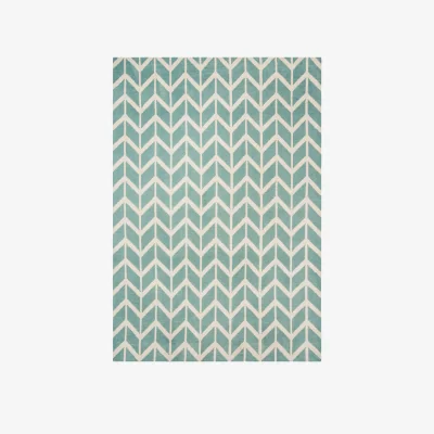 Olivia's Asiatic Carpets Arlo Machine Knitted Rug Chevron Blue - 120 x 170cm