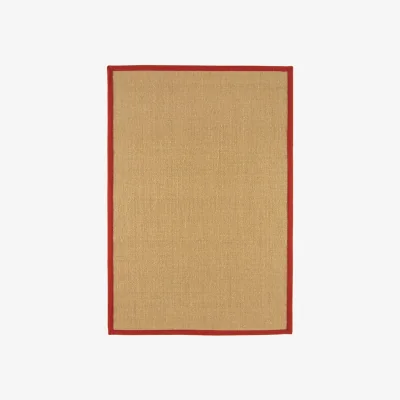 Olivia's Asiatic Carpets Sisal Machine Woven Rug Linen/Red - 160 x 230cm