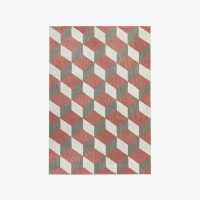 Olivia's Asiatic Carpets Arlo Machine Knitted Rug Pink Block - 160 x 230cm