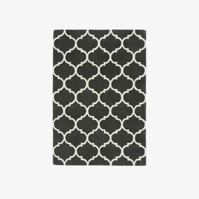 Olivia's Asiatic Carpets Albany Handtufted Rug Ogee Charcoal - 80 x 150cm