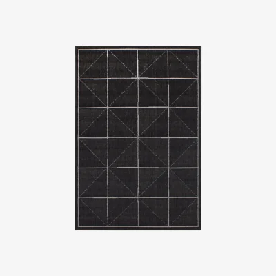 Olivia's Asiatic Carpets Patio Machine Woven Rug Charcoal Check - 160 x 230cm