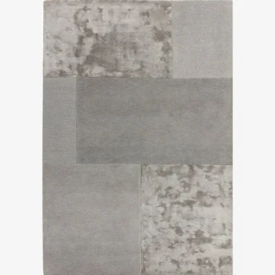 Olivia's Asiatic Carpets Tate Tonal Textures Hand Tufted Rug Silver - 200 x 290cm