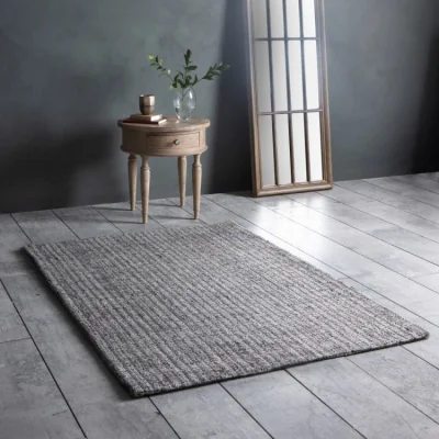 Olivia's Gallery Direct Arizona Jute Textured Rug in Silver/Grey