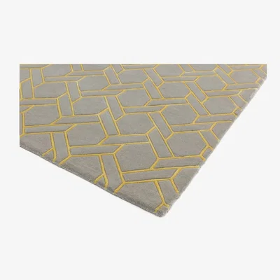 Olivia's Asiatic Carpets Nexus Hand Tufted Rug Fine Lines Silver/Yellow - 120 x 170cm
