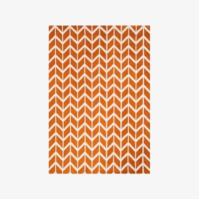 Olivia's Asiatic Carpets Arlo Machine Knitted Rug Chevron Orange - 160 x 230cm