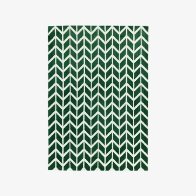Olivia's Asiatic Carpets Arlo Machine Knitted Rug Chevron Green - 120 x 170cm