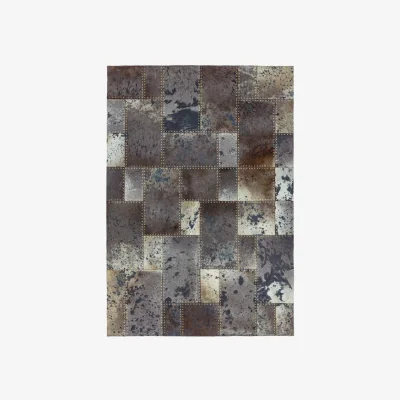 Olivia's Asiatic Carpets Xylo Hand Sewn Rug Grey Black Studs - 120 x 170cm