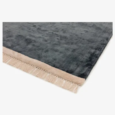 Olivia's Asiatic Carpets Elgin Hand Woven Rug Petrol/ Pink Border - 120 x 170cm
