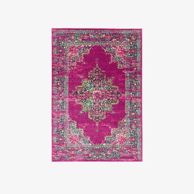 Olivia's Asiatic Carpets Colt Machine Woven Rug Medallion Fuchsia - 200 x 290cm