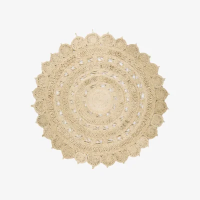 Olivia's Asiatic Carpets Zira Hand Woven Rug Light Natural - 150 x 150cm