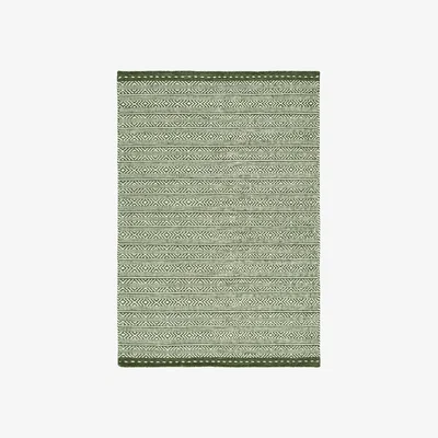 Olivia's Asiatic Carpets Knox Reversible Wool Dhurry Hand Woven Dhurry Rug Green - 120 x 170cm