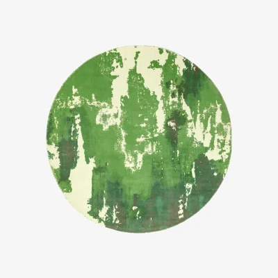 Olivia's Asiatic Carpets Saturn Hand Woven Rug Green Circle - 200 x 200cm