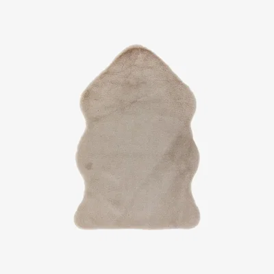 Olivia's Asiatic Carpets Willow faux Fur knitted Rug Taupe - 150 x 170cm