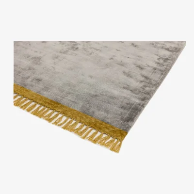Olivia's Asiatic Carpets Elgin Hand Woven Rug Silver/ Mustard Border - 200 x 290cm