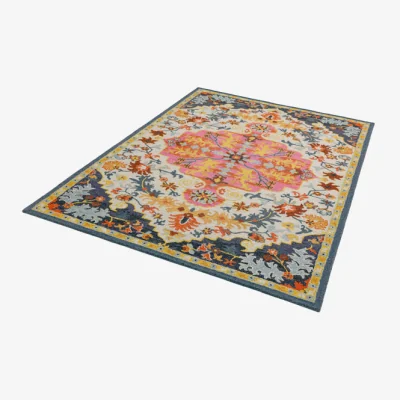 Olivia's Asiatic Carpets Bronte Fine Loop Hand Tufted Rug Colours Multi Medallion BROC120170MULT - 120 x 170cm
