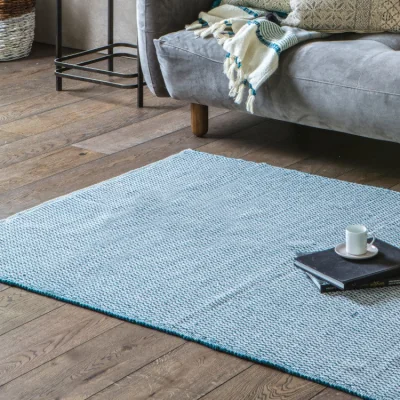 Olivia's Gallery Direct Cotton Woven Rug Diamond Teal