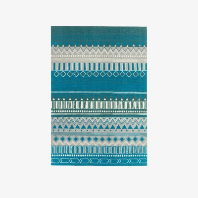 Olivia's Asiatic Carpets Onix Hand Woven and Printed Rug Tribal Mix Teal - 160 x 230cm