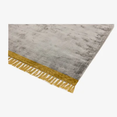 Olivia's Asiatic Carpets Elgin Hand Woven Rug Silver/ Mustard Border - 120 x 170cm