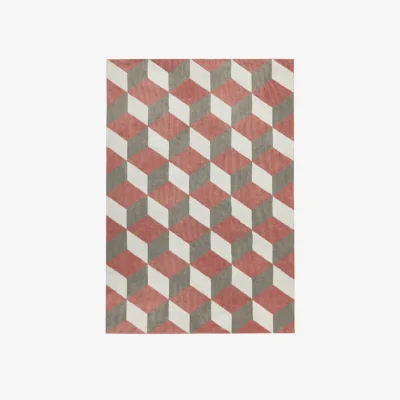 Olivia's Asiatic Carpets Arlo Machine Knitted Rug Pink Block - 200 x 300cm