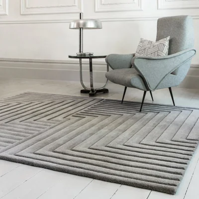 Olivia's Asiatic Carpets Form Hand Tufted Rug Silver - 160 x 230cm