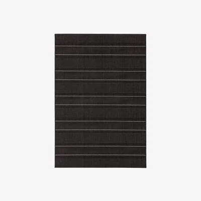 Olivia's Asiatic Carpets Patio Machine Woven Rug Charcoal Stripe - 80 x 150cm