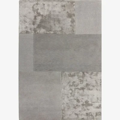 Olivia's Asiatic Carpets Tate Tonal Textures Hand Tufted Rug Silver - 160 x 230cm