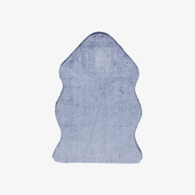 Olivia's Asiatic Carpets Willow faux Fur knitted Rug Navy tipped - 150 x 170cm