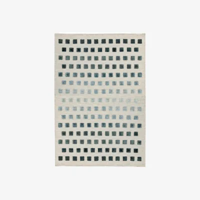Olivia's Asiatic Carpets Theo Hand Woven Rug Silvery Squares - 120 x 170cm