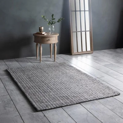 Olivia's Gallery Interiors Arizona Jute Textured Rug in Silver/Grey | Outlet