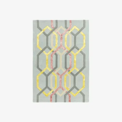 Olivia's Asiatic Carpets Matrix Hand Tufted Rug Hexagon Silver - 200 x 300cm