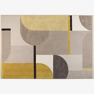 Olivia's Zuiver Hilton Rug in Yellow and Grey / Grey/Yellow / Round