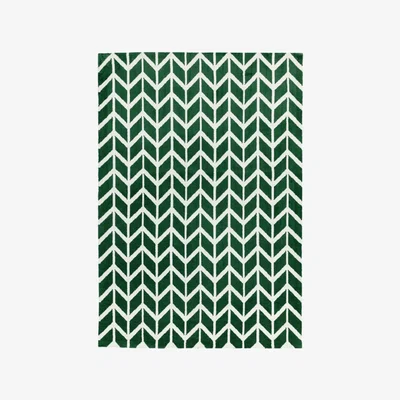 Olivia's Asiatic Carpets Arlo Machine Knitted Rug Chevron Green - 100 x 150cm