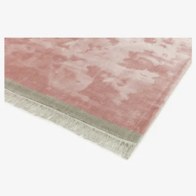 Olivia's Asiatic Carpets Elgin Hand Woven Rug Pink/ Silver Border - 120 x 170cm